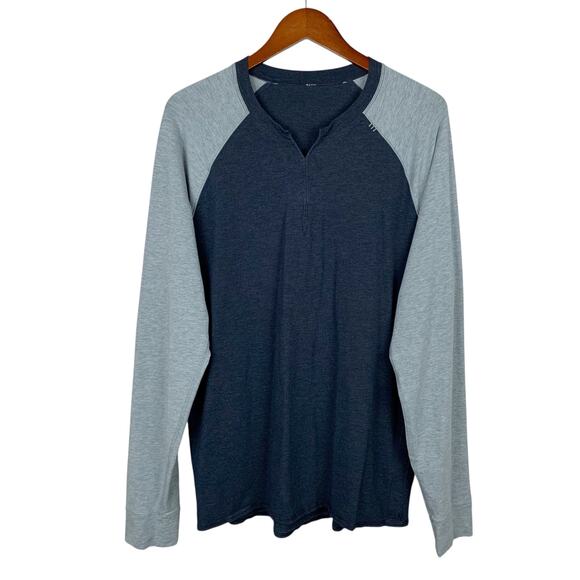 Lululemon Bodhi Shirt Long Sleeve Grey Blue Active Casual Men's XL - Picture 1 of 5